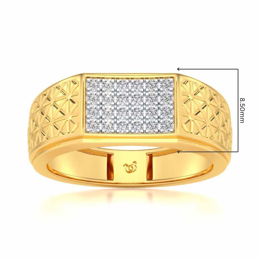 Posh Silver Ring For Men - Yellow Gold - Image 5