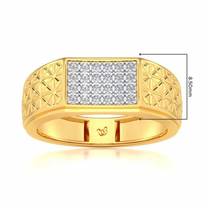 Posh Silver Ring For Men - Yellow Gold - Image 5