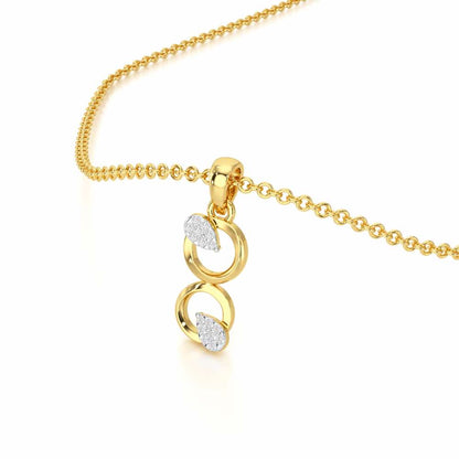 Gleam Couple Silver Pendant - Yellow Gold - Image 2