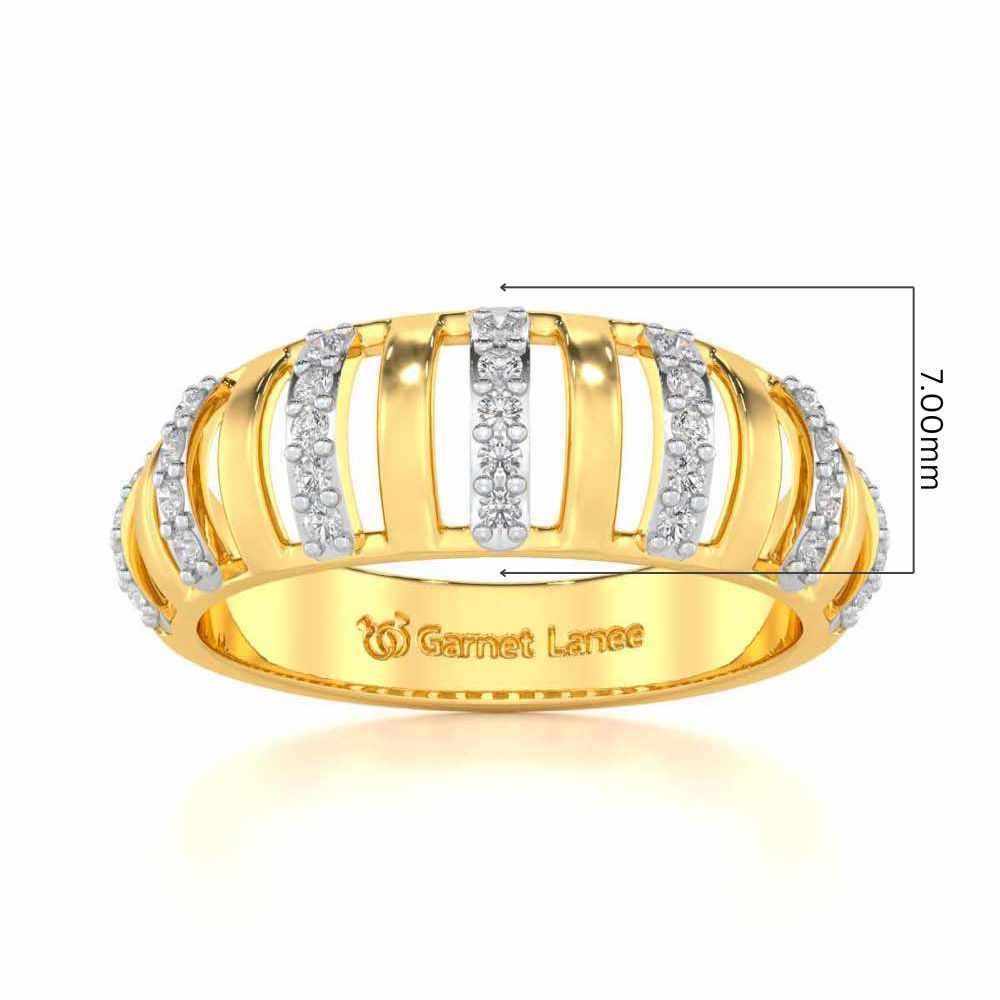 Decibel Shine Silver Band Ring - Yellow Gold - Image 5