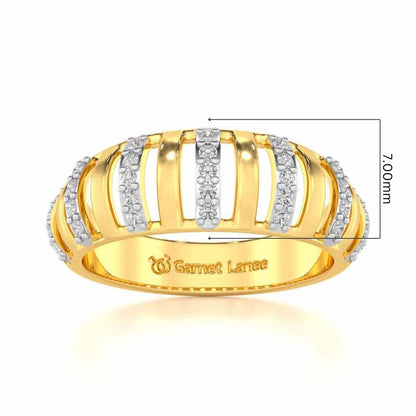 Decibel Shine Silver Band Ring - Yellow Gold - Image 5