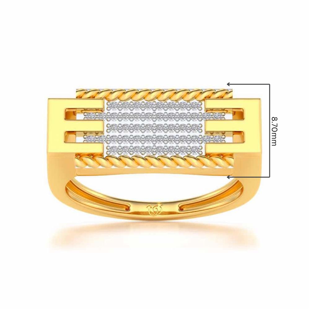 Celestial Silver Ring For Men - Yellow Gold - Image 5