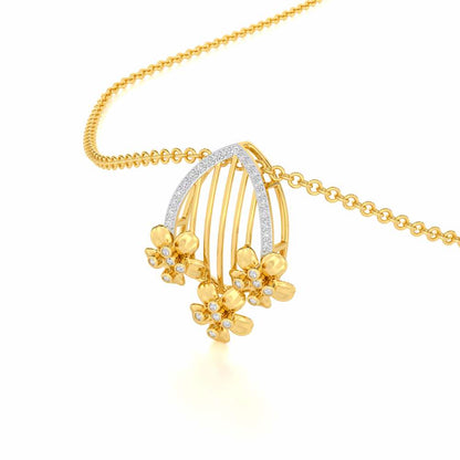 Zenith Strings Silver Pendant - Yellow Gold - Image 2