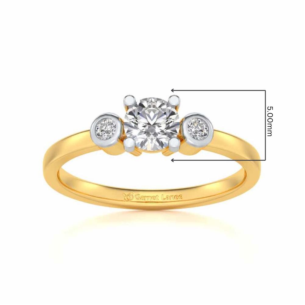 Regent Solitaire Silver Ring - Yellow Gold - Image 5