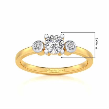 Regent Solitaire Silver Ring - Yellow Gold - Image 5