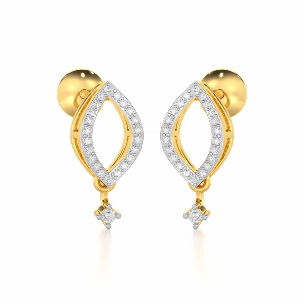 Ocean Serenity Silver Earrings - Yellow Gold - Image 2
