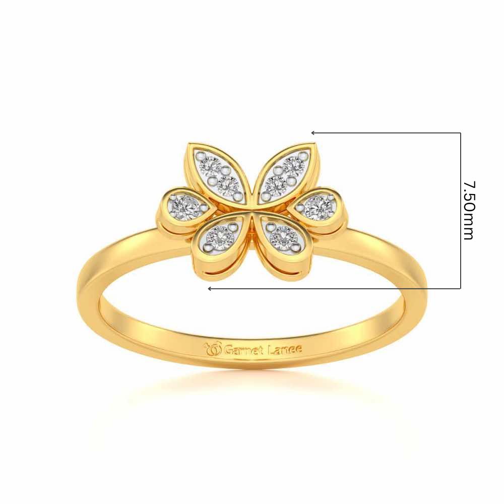 Let Me Bloom Silver Ring - Yellow Gold - Image 5