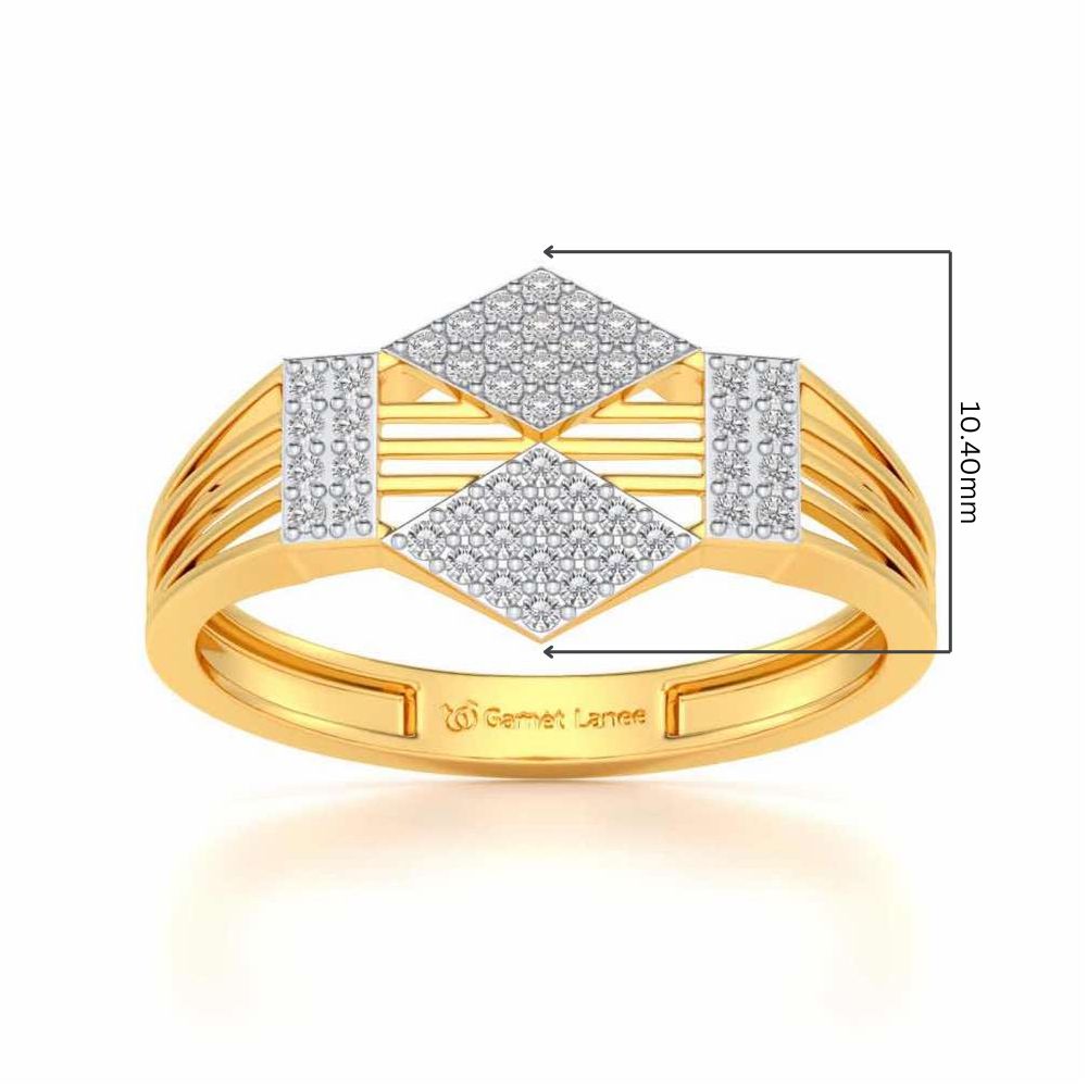 Rumba Silver Ring For Men - Yellow Gold - Image 5