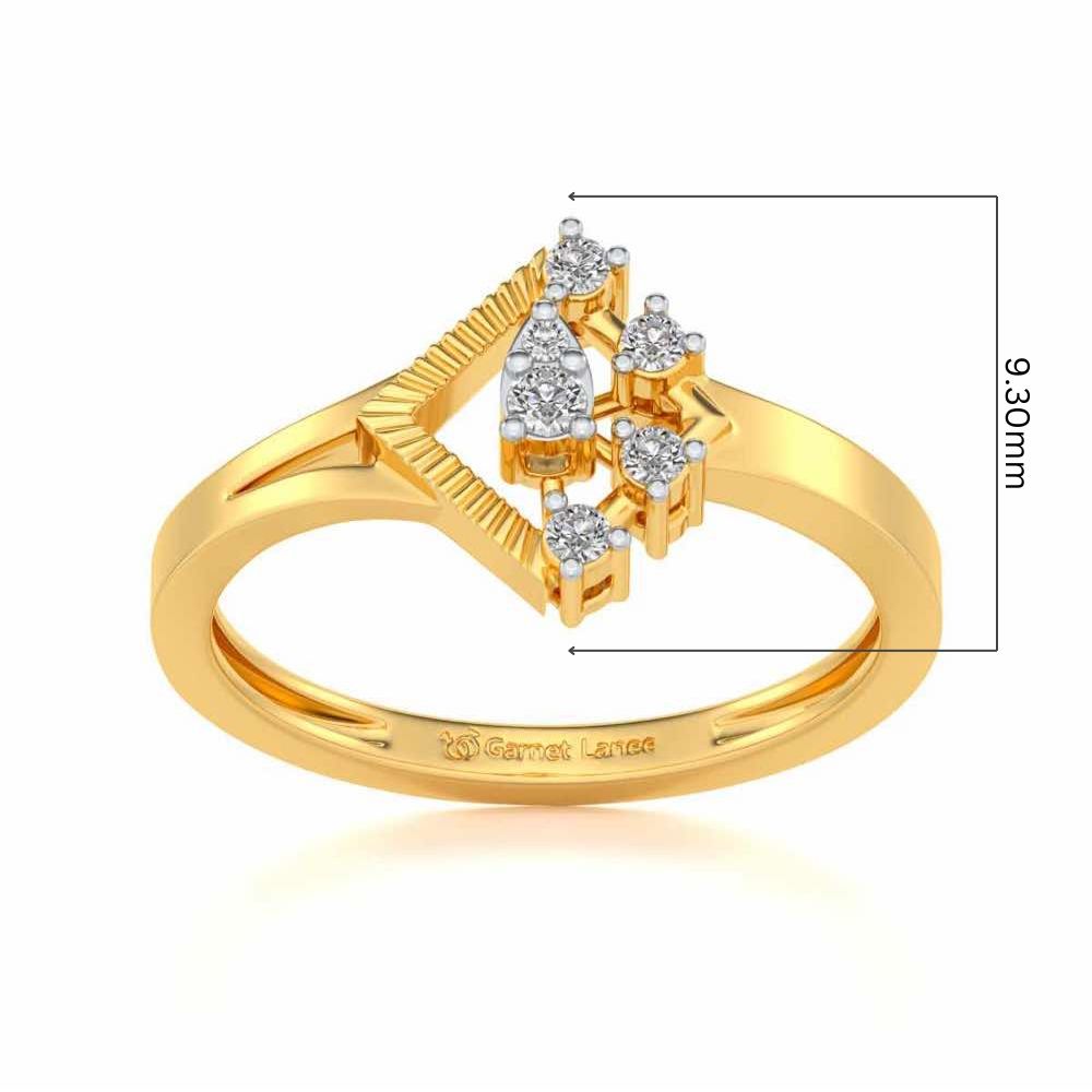 Corrugated Shine Silver Ring - Yellow Gold - Image 5