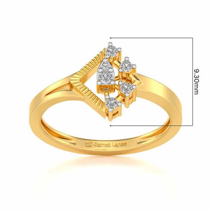 Corrugated Shine Silver Ring - Yellow Gold - Image 5