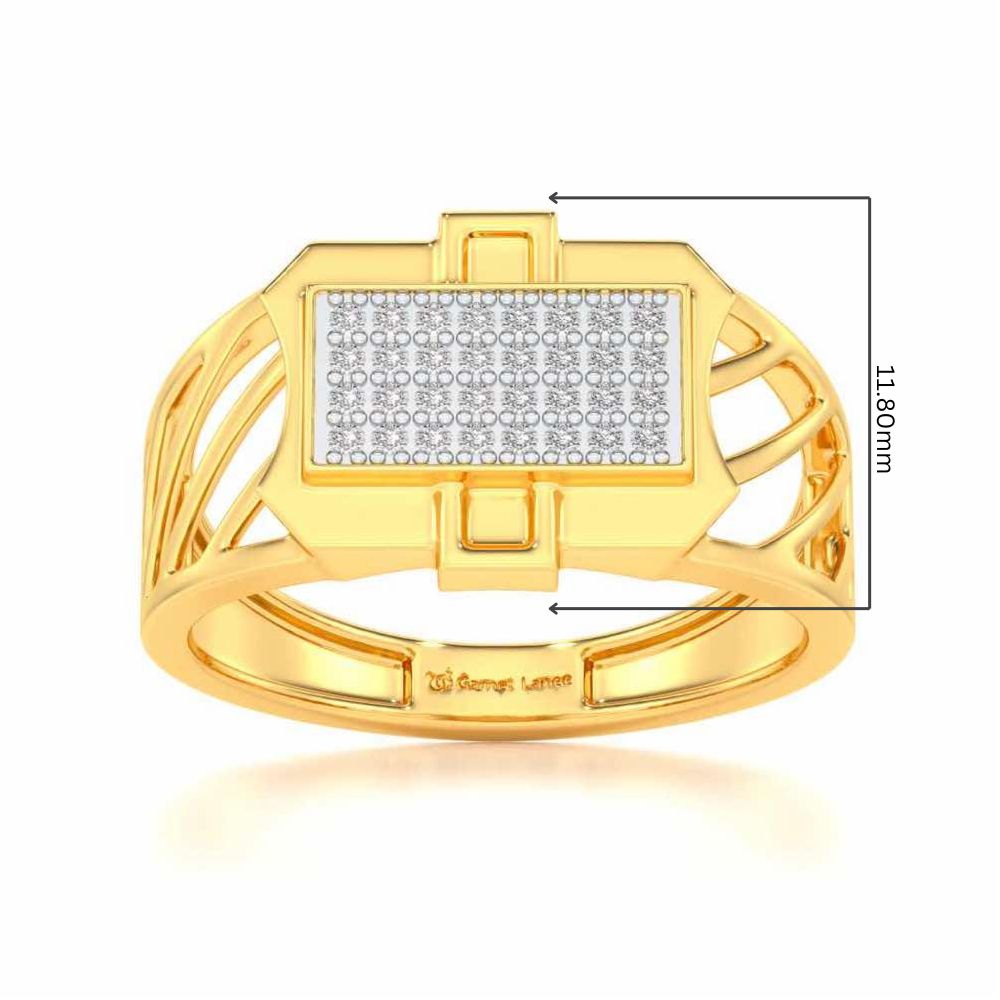 BraveHeart Silver Ring For Men - Yellow Gold - Image 5