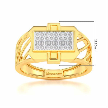 BraveHeart Silver Ring For Men - Yellow Gold - Image 5