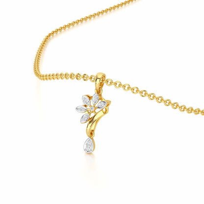 Dewdrop Radiance Silver Pendant - Yellow Gold - Image 2