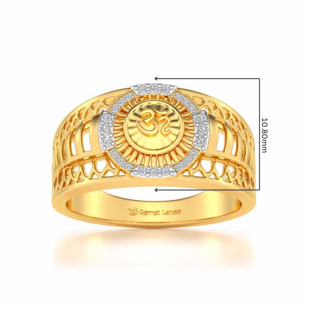 Om Silver Ring For Men - Yellow Gold - Image 5