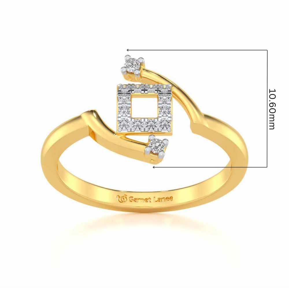 Square Up Silver Ring - Yellow Gold - Image 5