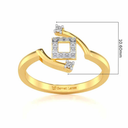 Square Up Silver Ring - Yellow Gold - Image 5
