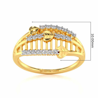 Heart Glow Silver Ring - Yellow Gold - Image 5