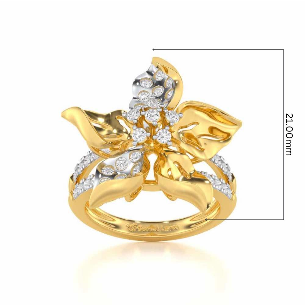 Bloom Spark Silver Ring - Yellow Gold - Image 5
