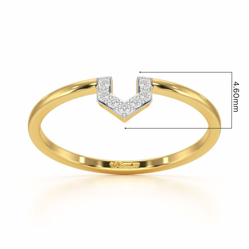 Sparkle Pointer Silver Ring - Yellow Gold - Image 5