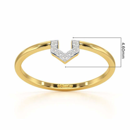 Sparkle Pointer Silver Ring - Yellow Gold - Image 5