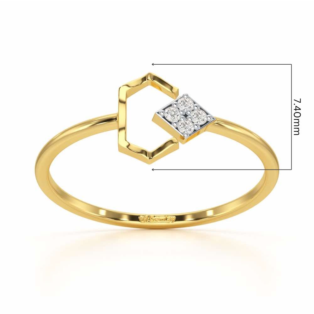 Silver Glow Silver Ring - Yellow Gold - Image 5