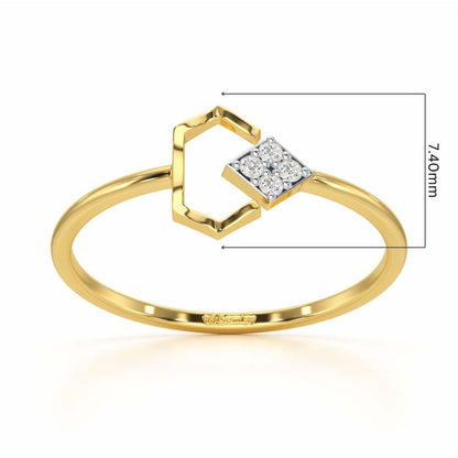 Silver Glow Silver Ring - Yellow Gold - Image 5