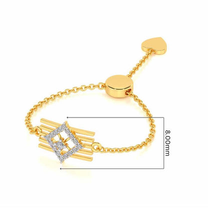 Eleganta Adjustable Silver Ring - Yellow Gold - Image 5
