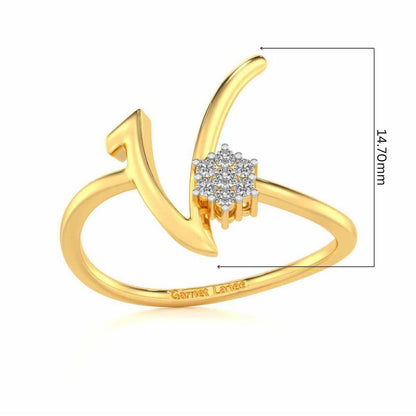 Flora V Silver Ring - Yellow Gold - Image 5