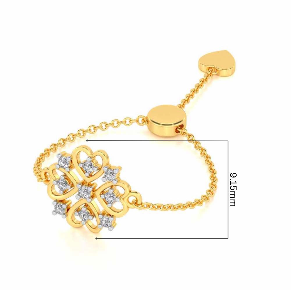 Bloom Adjustable Silver Ring - Yellow Gold - Image 5