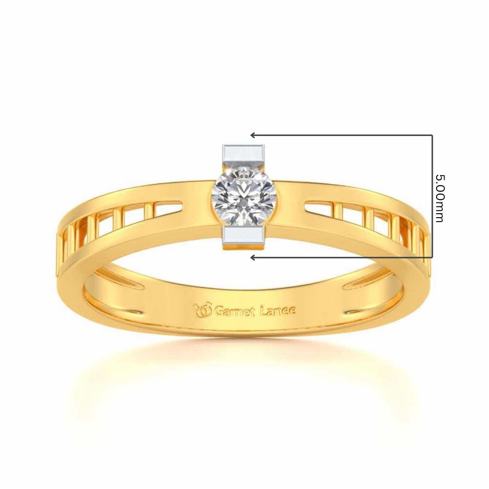 Wondrous Solitaire Silver Ring - Yellow Gold - Image 5