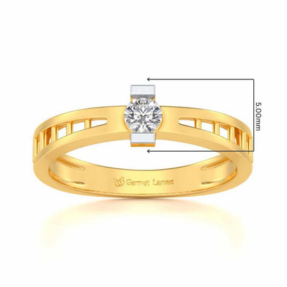 Wondrous Solitaire Silver Ring - Yellow Gold - Image 5