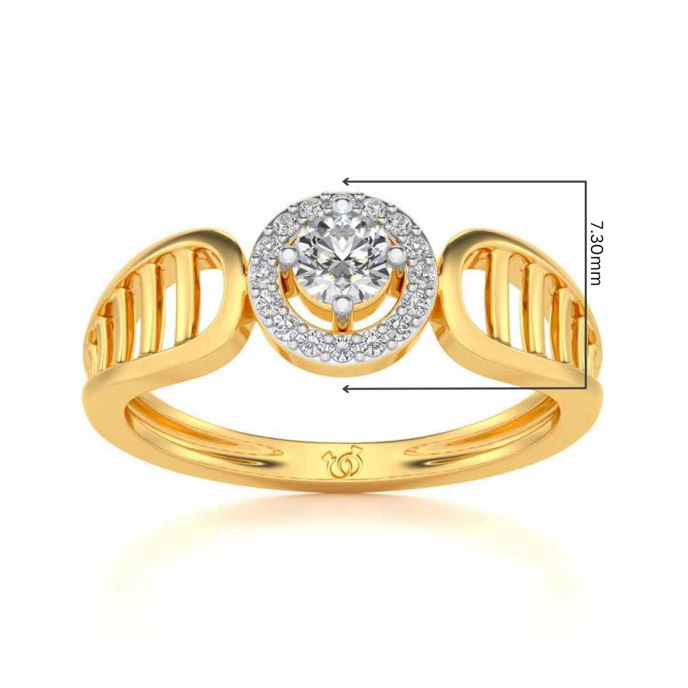 Binge Shine Solitaire Silver Ring - Yellow Gold - Image 5