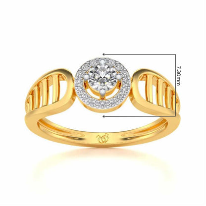 Binge Shine Solitaire Silver Ring - Yellow Gold - Image 5