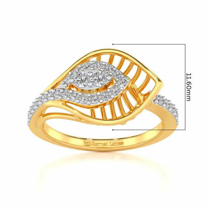 Broadway Petal Silver Ring - Yellow Gold - Image 5