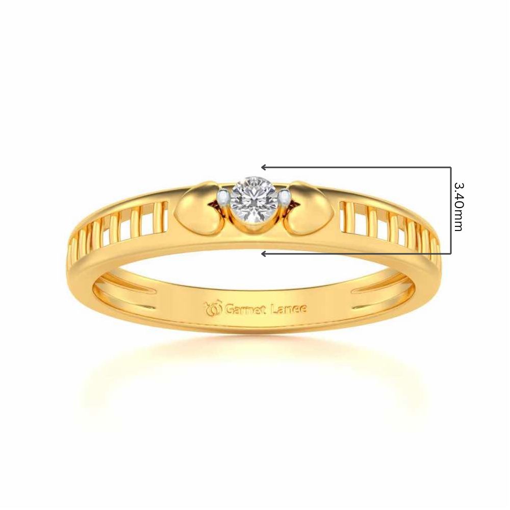 Miracle Solitaire Silver Ring - Yellow Gold - Image 5
