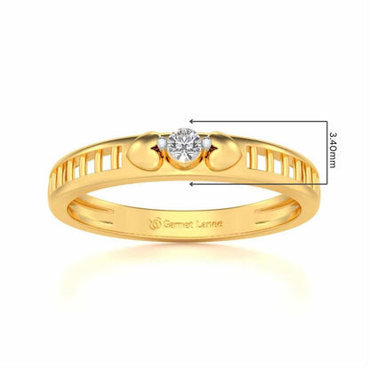 Miracle Solitaire Silver Ring - Yellow Gold - Image 5