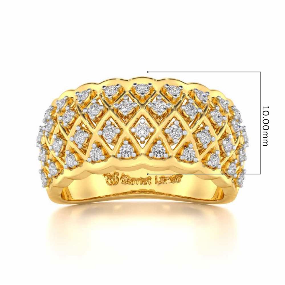 Magic Mesh Silver Band Ring - Yellow Gold - Image 5