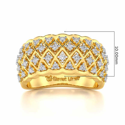 Magic Mesh Silver Band Ring - Yellow Gold - Image 5