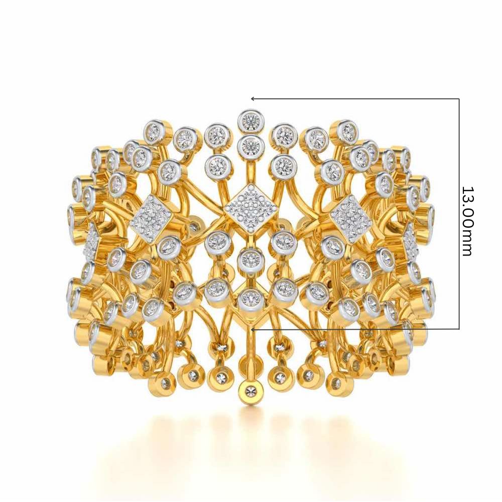 Gorgeous Vine Silver Band Ring - Yellow Gold - Image 5