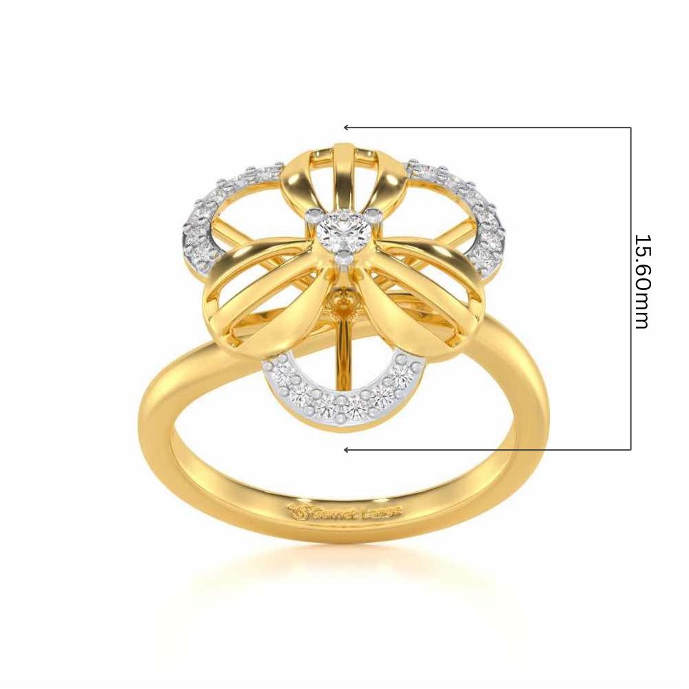 Lean Bloom Silver Ring - Yellow Gold - Image 5