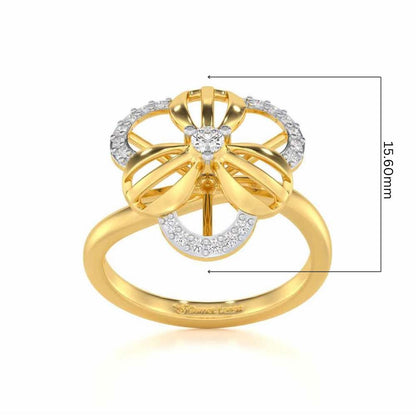 Lean Bloom Silver Ring - Yellow Gold - Image 5