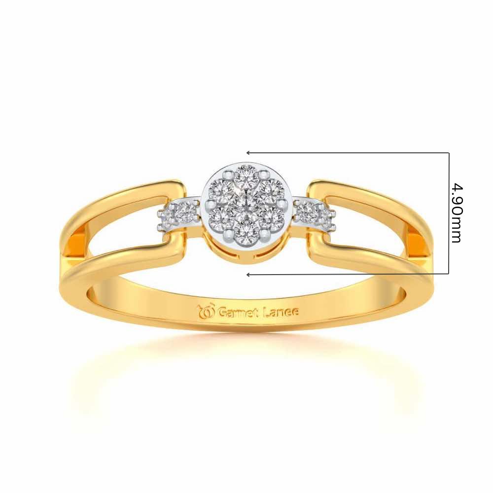 Aanakshi Silver Ring - Yellow Gold - Image 5