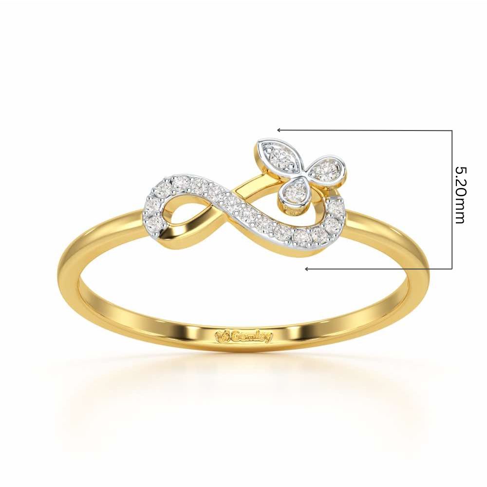 Fragrant Infinity Silver Ring - Yellow Gold - Image 5