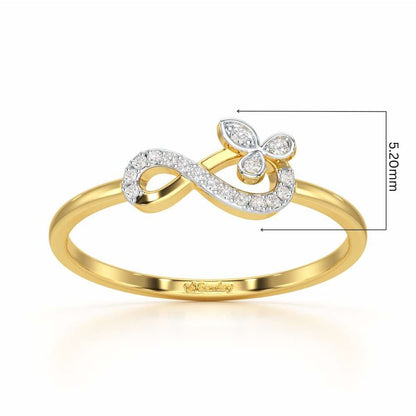 Fragrant Infinity Silver Ring - Yellow Gold - Image 5