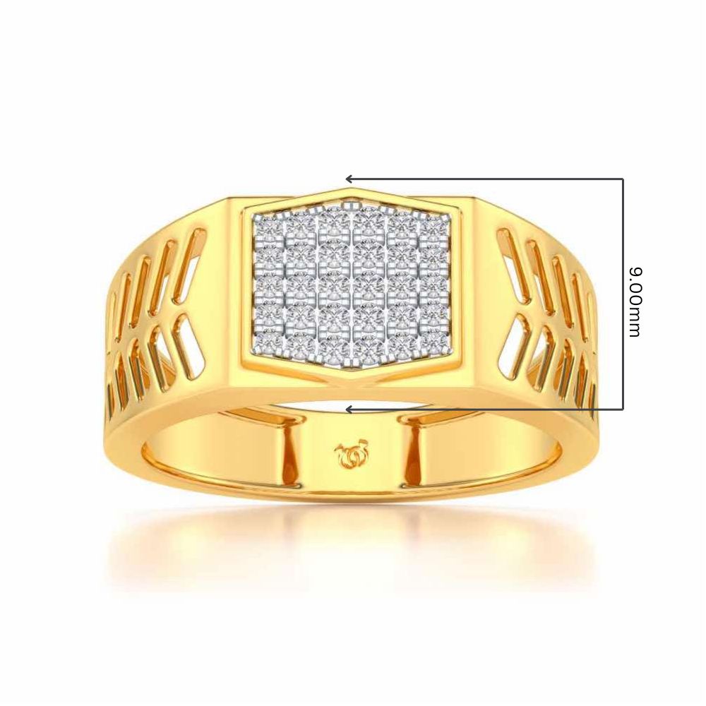 Gallant Silver Ring For Men - Yellow Gold - Image 5