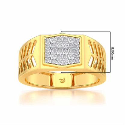 Gallant Silver Ring For Men - Yellow Gold - Image 5