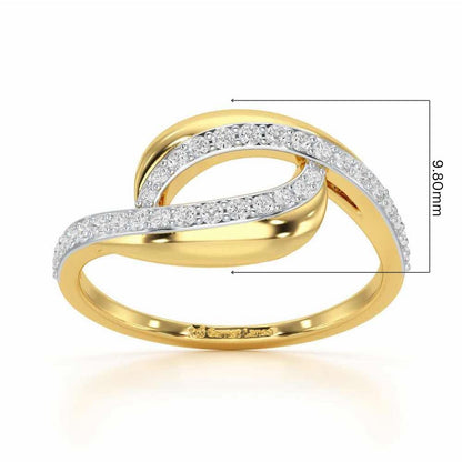 Starry Serenity Silver Ring - Yellow Gold - Image 5