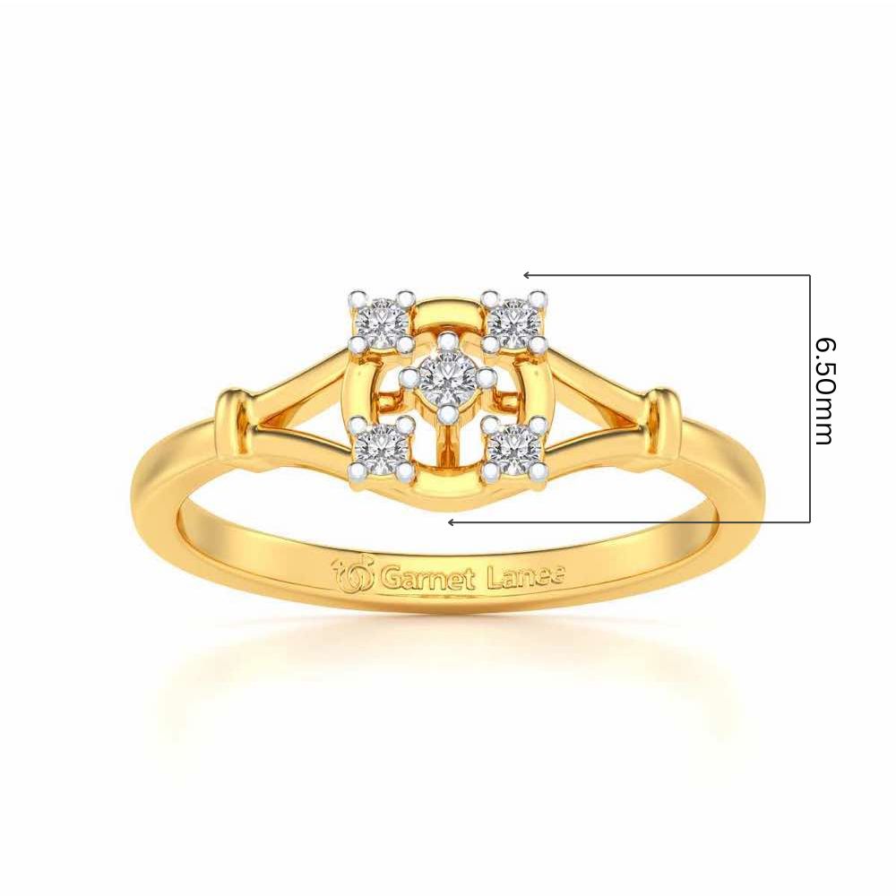 Bishakha Silver Ring - Yellow Gold - Image 5