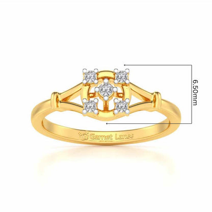 Bishakha Silver Ring - Yellow Gold - Image 5