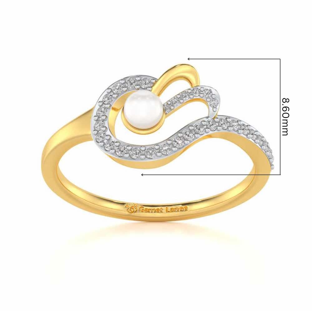 Quidditch Silver Pearl Ring - Yellow Gold - Image 5